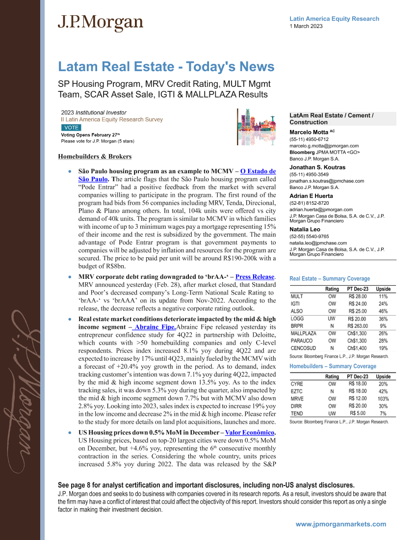 JPMorgan-Latam Real Estate - Todays News  SP Housing Program, MRV C...-100704600JPMorgan-Latam Real Estate - Todays News  SP Housing Program, MRV C...-100704600_1.png